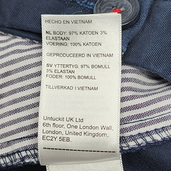 Untuckit Shorts Mens 30 Navy Chino 9" Golf Outdoors Preppy Casual St Vincent EUC - Picture 10 of 11